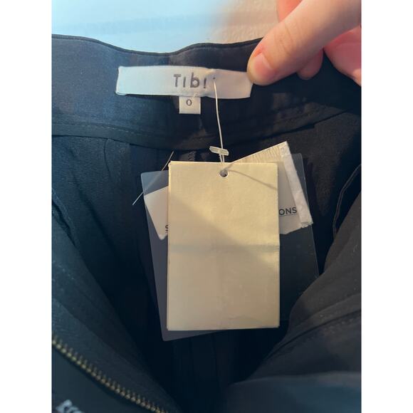 New Tibi Sequin Pant Navy Black Combo Wool Trouser 0 / XS - Picture 10 of 14